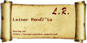 Leiner Renáta névjegykártya