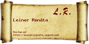 Leiner Renáta névjegykártya